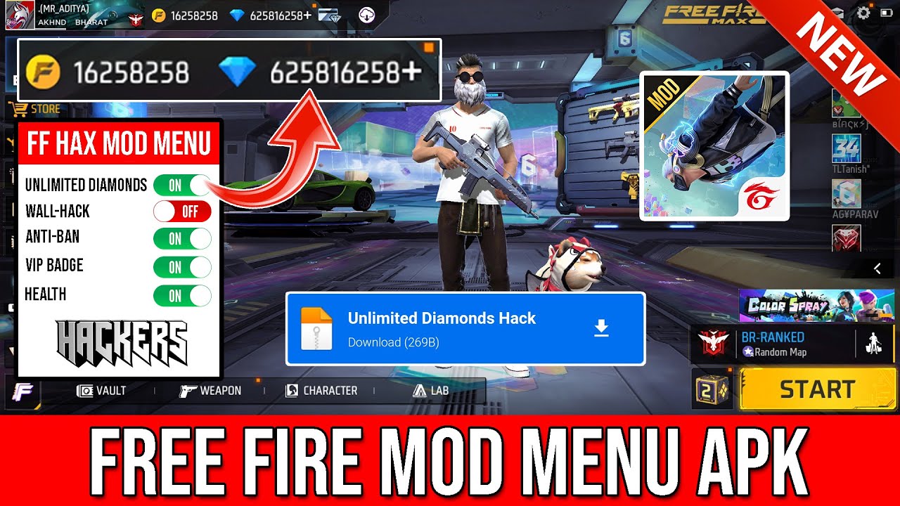 free fire mod apk unlimited diamonds